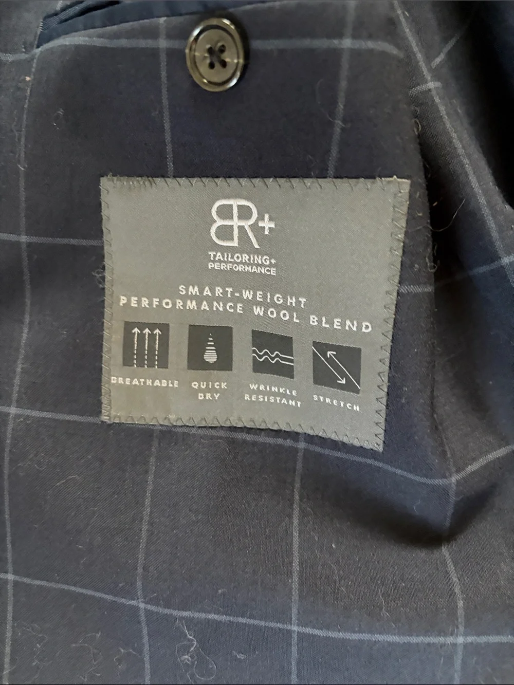 Men's Banana Republic - Windowpane Navy Blazer - Classic Tailored Look